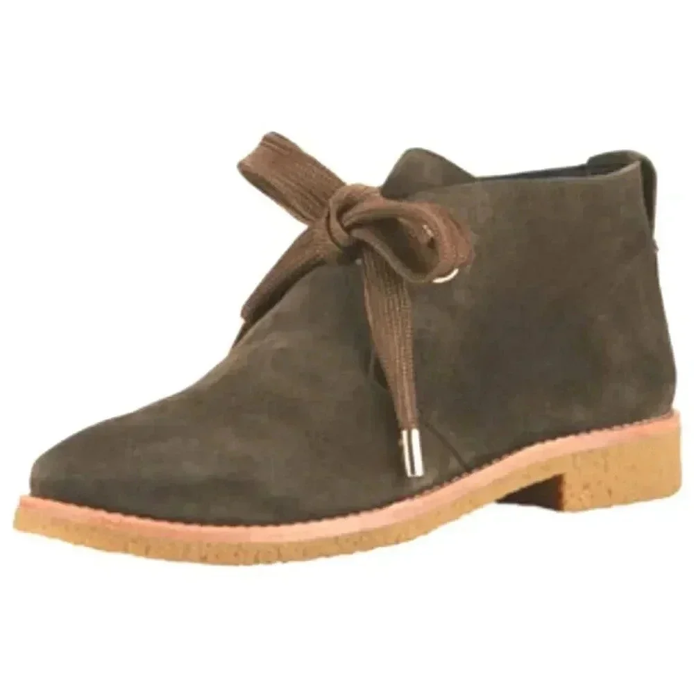 NWOT Kate Spade Barrow Chukka in Suede Olive Green Ankle Booties
